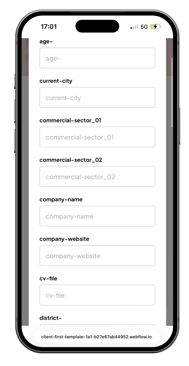 Écran mobile du site AFEC (7/7)