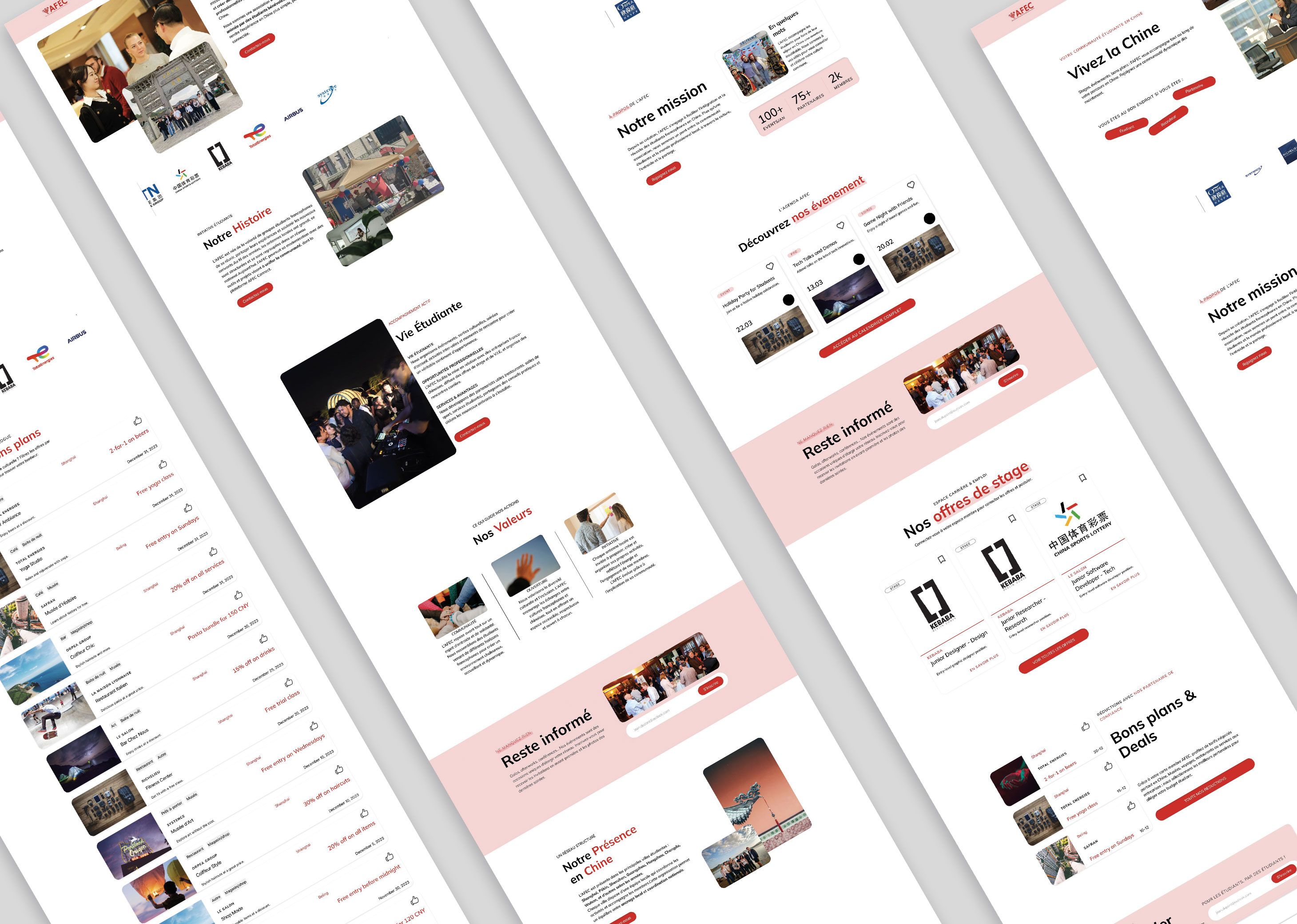 Pages du site AFEC en perspective