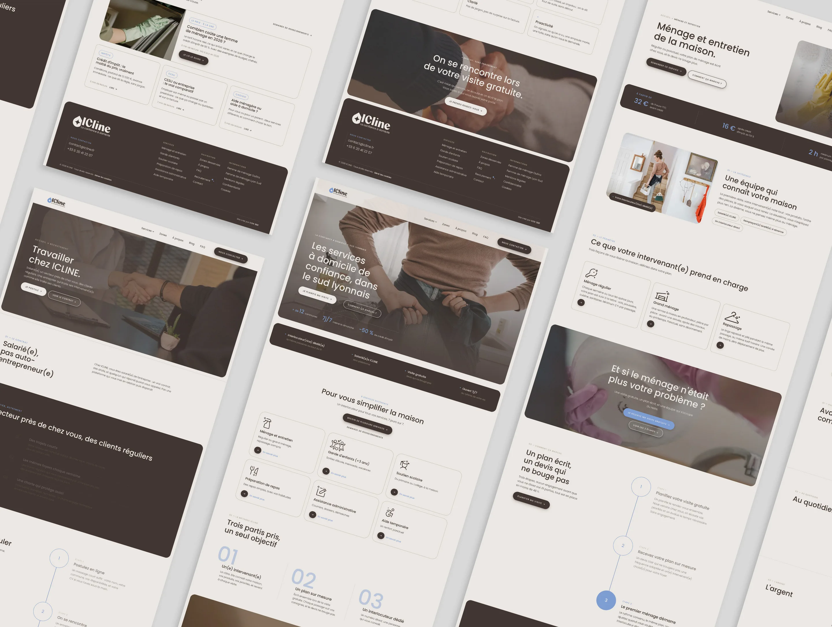 Pages du site Icline en perspective