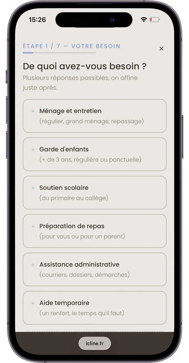 Écrans du site Icline sur iPhone (4/7)