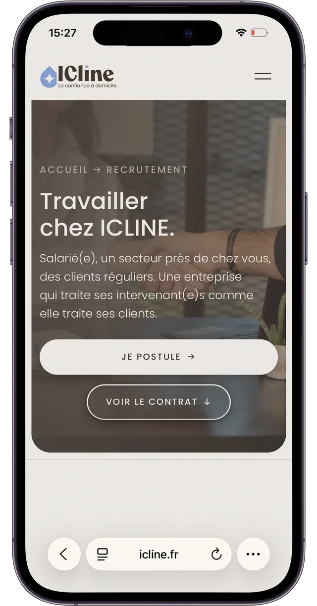 Écrans du site Icline sur iPhone (6/7)