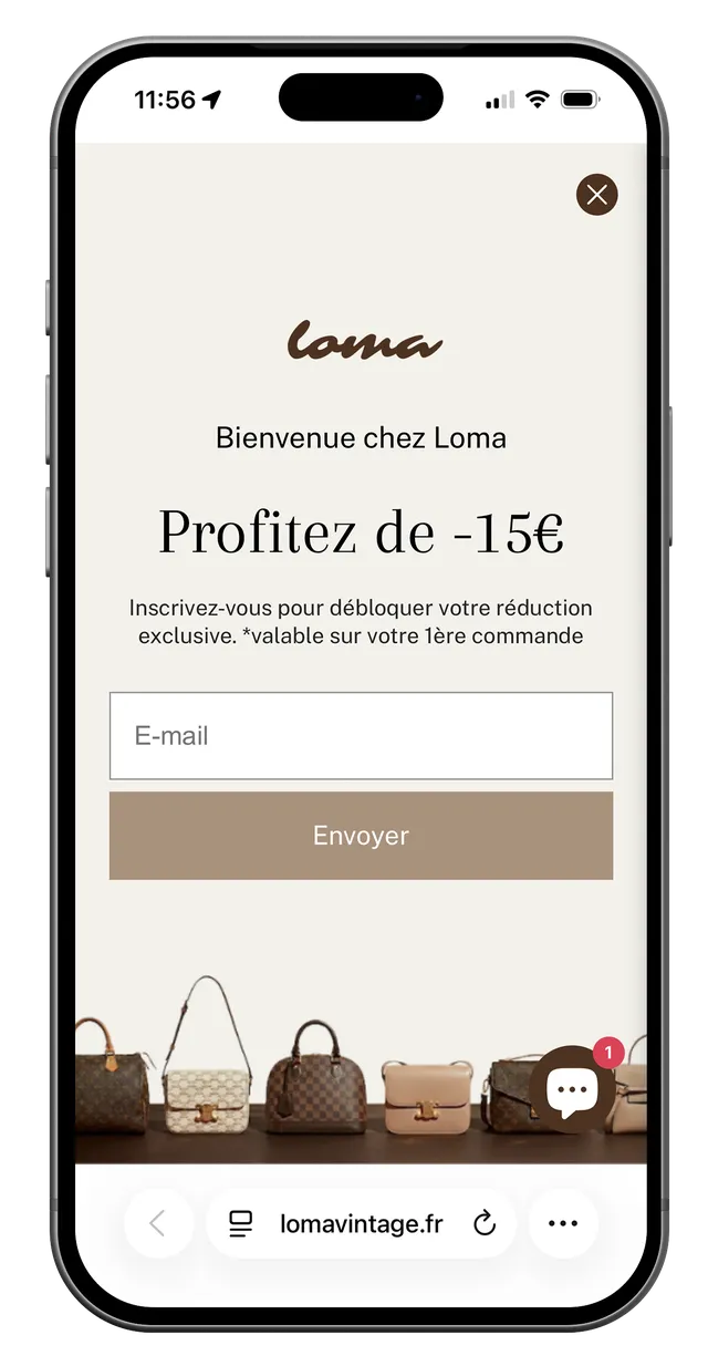 Écran mobile de la boutique Loma (1/7)