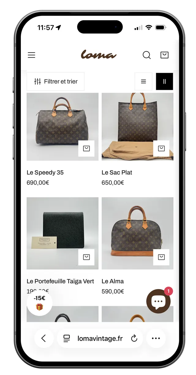 Écran mobile de la boutique Loma (3/7)